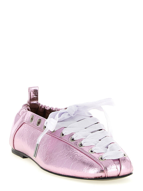Ganni Lace-up Ballet Flats