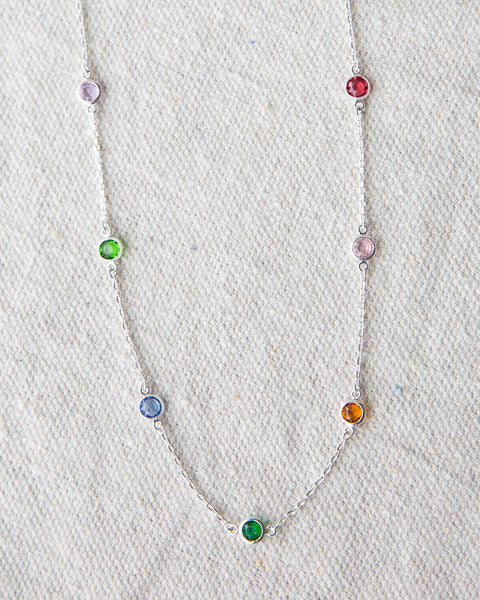 Silver Pop of Color Necklace
