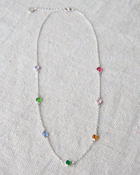 Silver Pop of Color Necklace