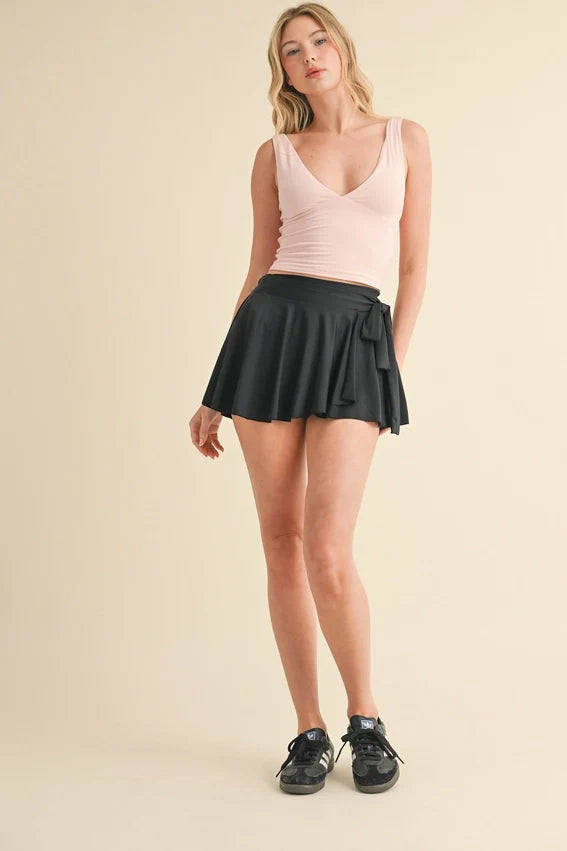 Balletcore Wrap Skort Black