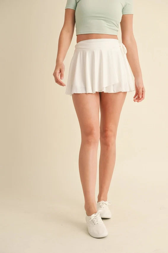 Balletcore Wrap Skort White