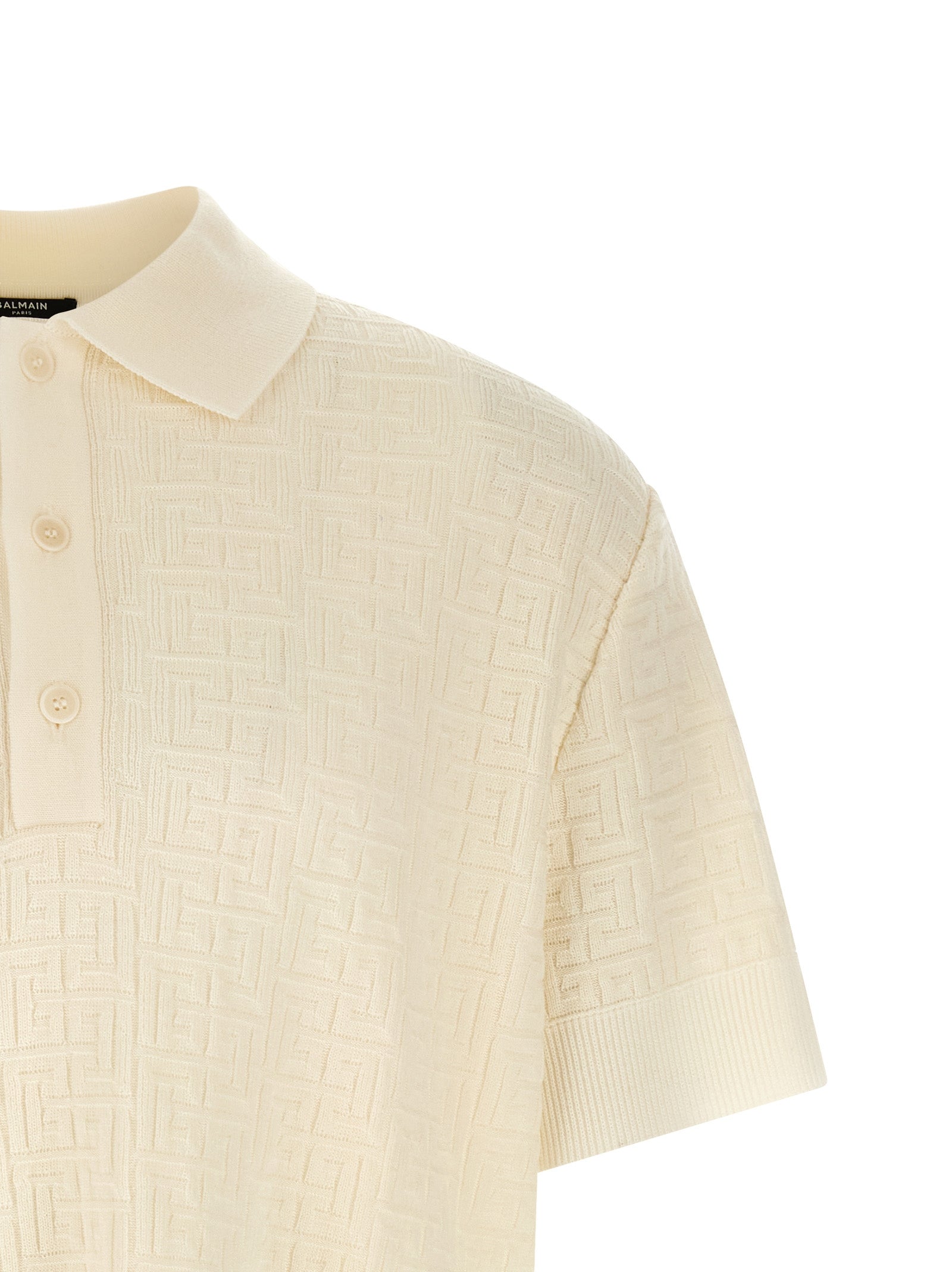 Balmain Monogram Jacquard Polo Shirt