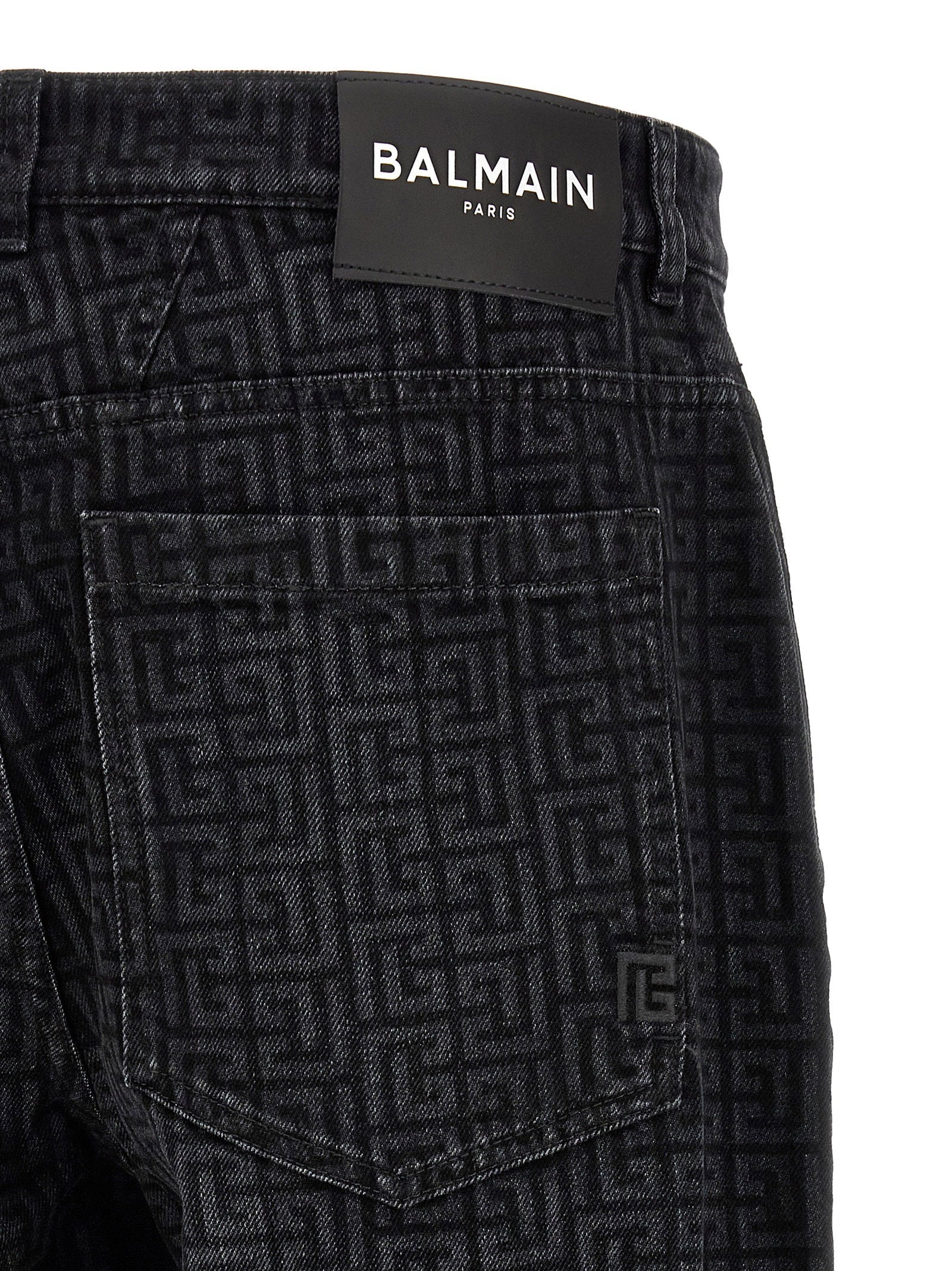 Balmain Monogram Pattern Jeans