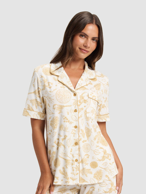 Women's Bamboo Stretch-Knit Short Sleeve Pajama Top (Collective)