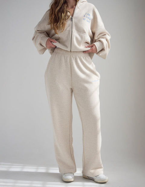Basics Eggshell Wide Leg Sweatpant