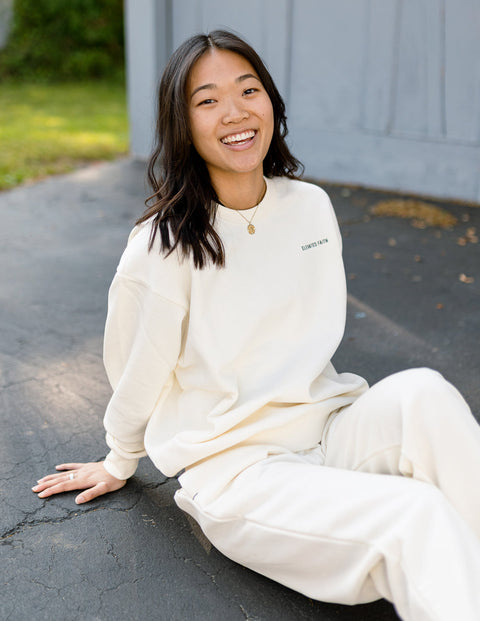 Basics White Sand Unisex Crewneck