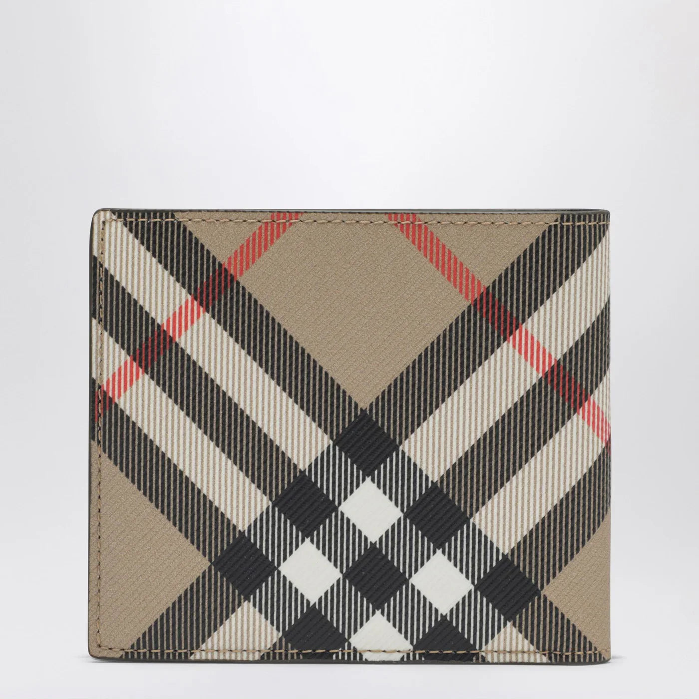 Beige Cotton Check Wallet for Everyday Comfort