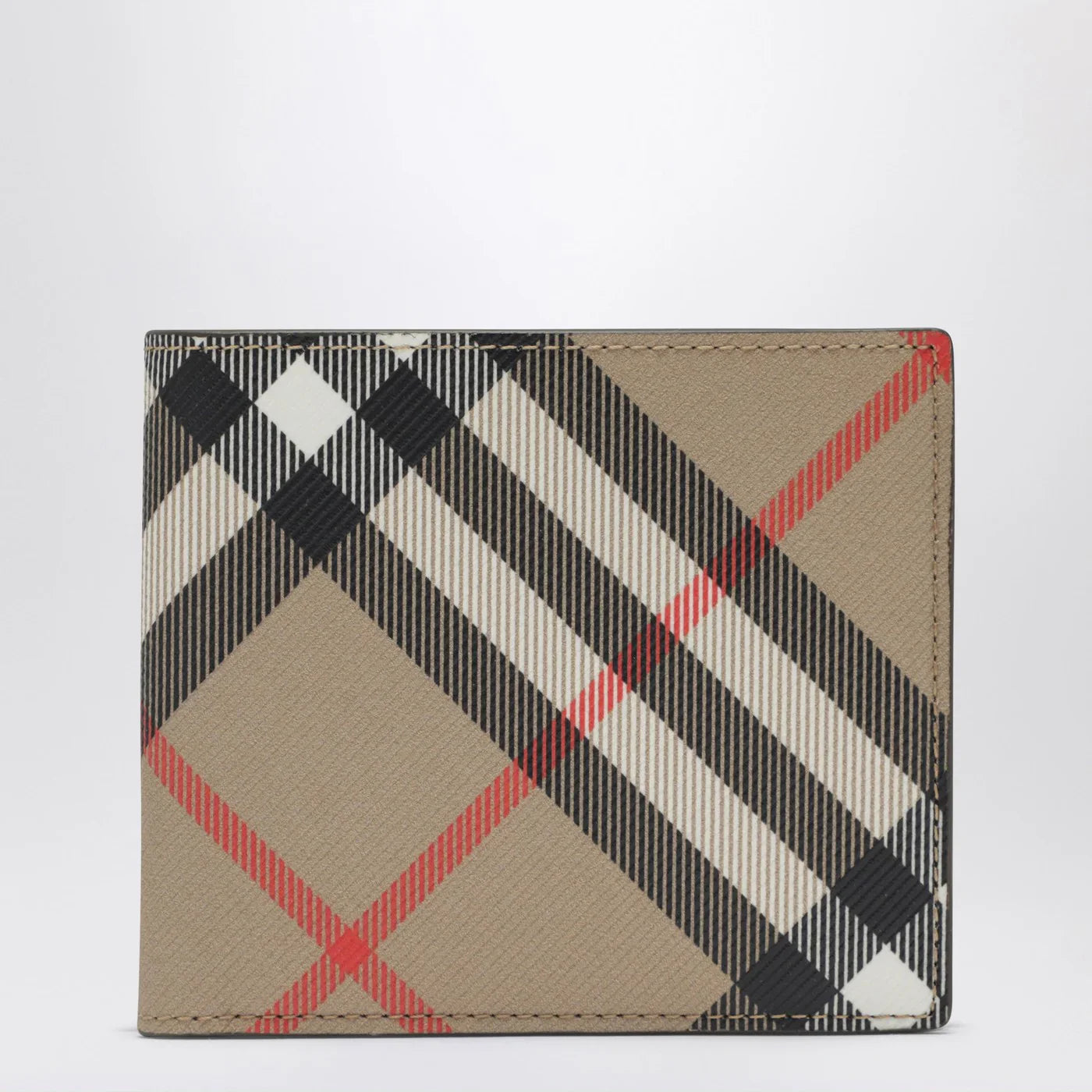 Beige Cotton Check Wallet for Everyday Comfort