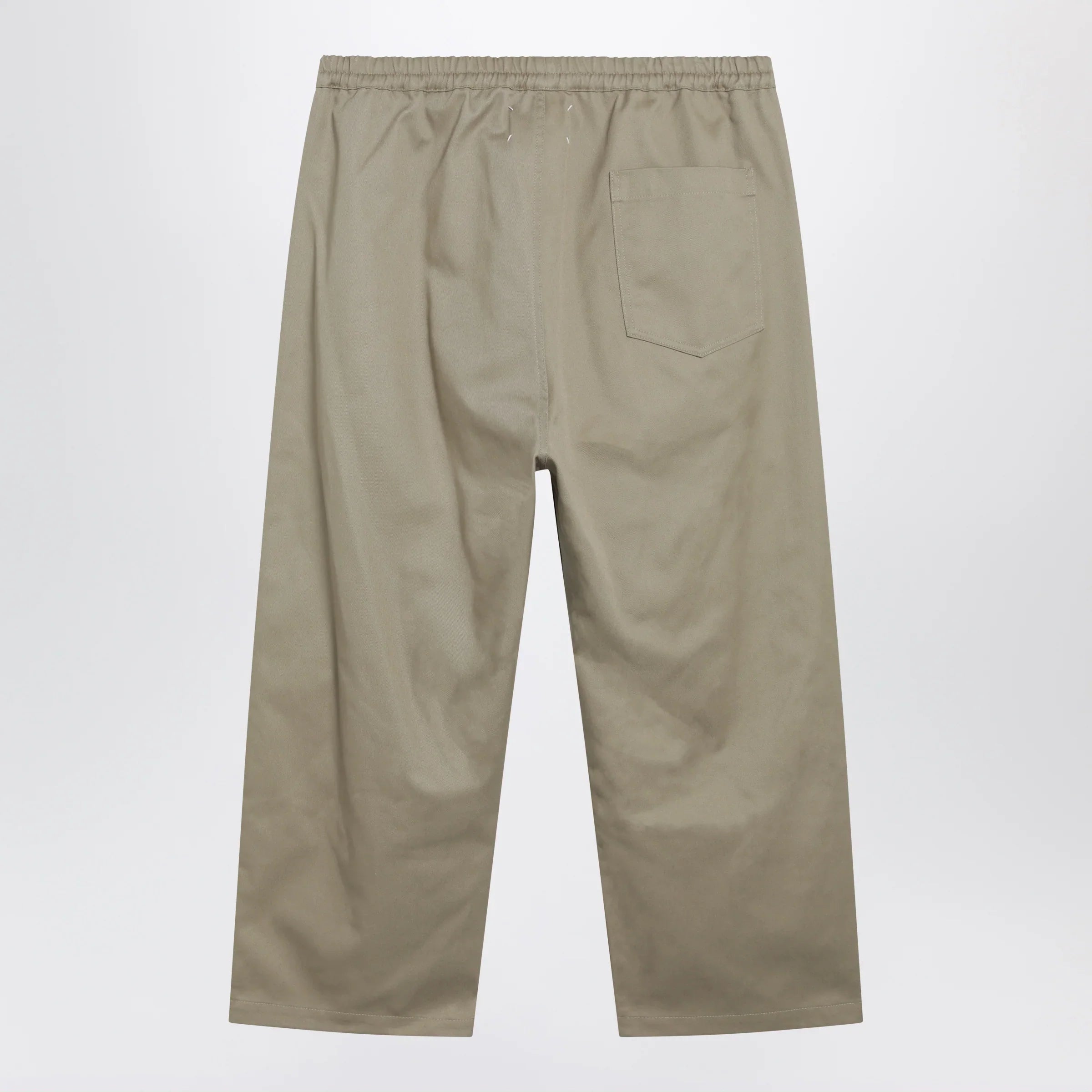 Beige Cotton Gabardine Comfortable Everyday Trousers