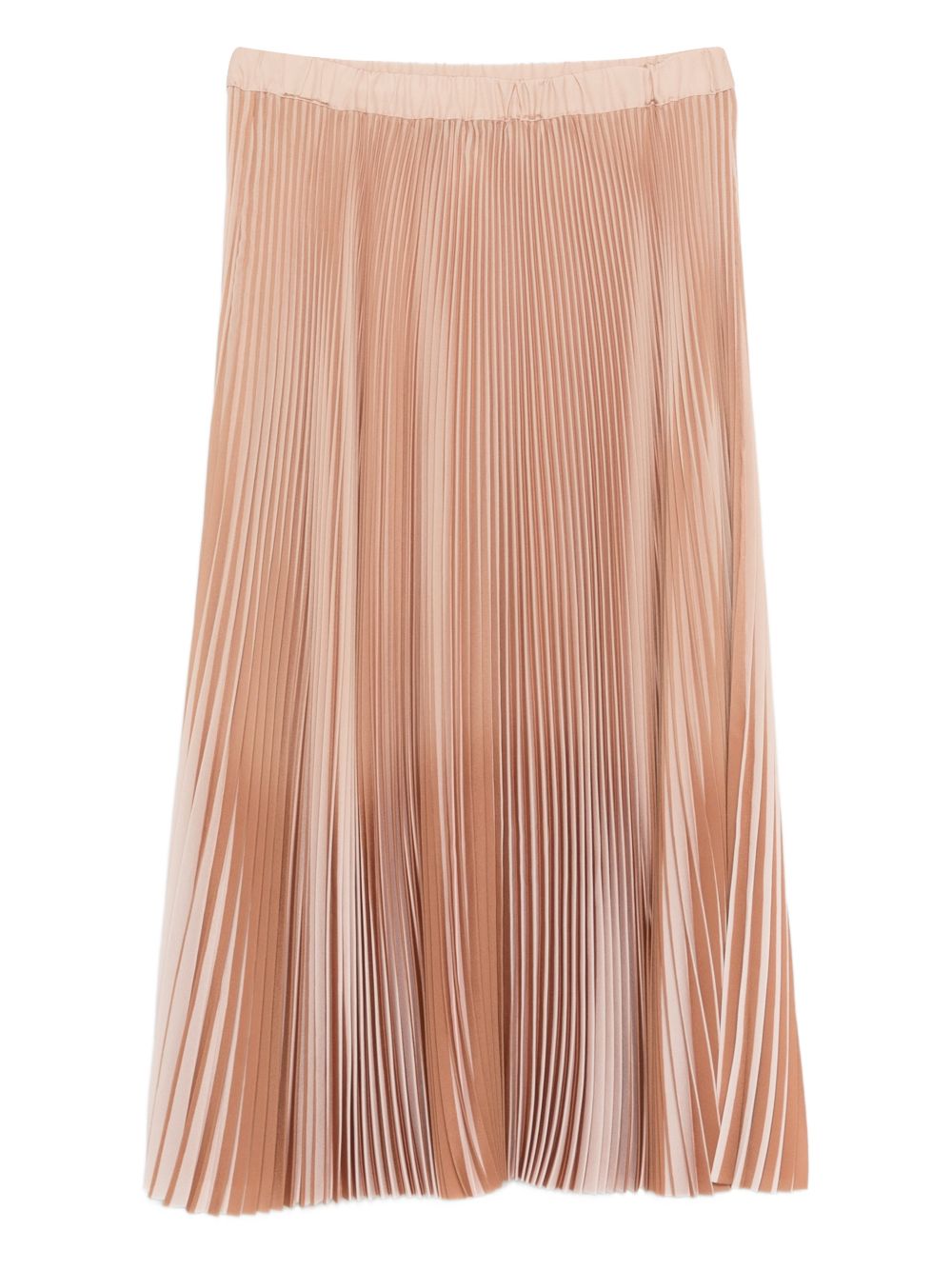 Beige Pleated Skirt with Elastic Waistband for Comfort and Breathability