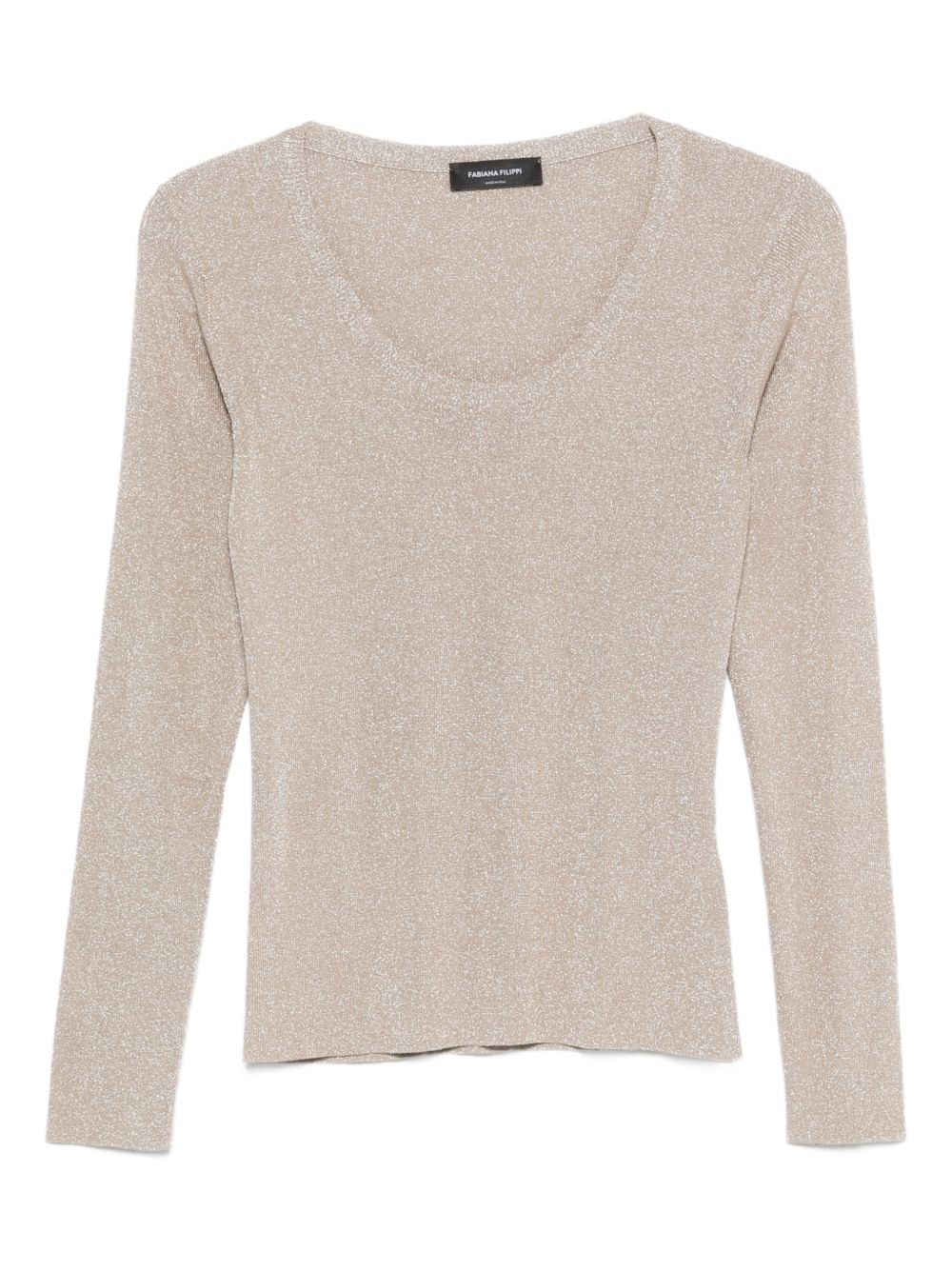 Beige Ribbed Crewneck Sweater for Comfort