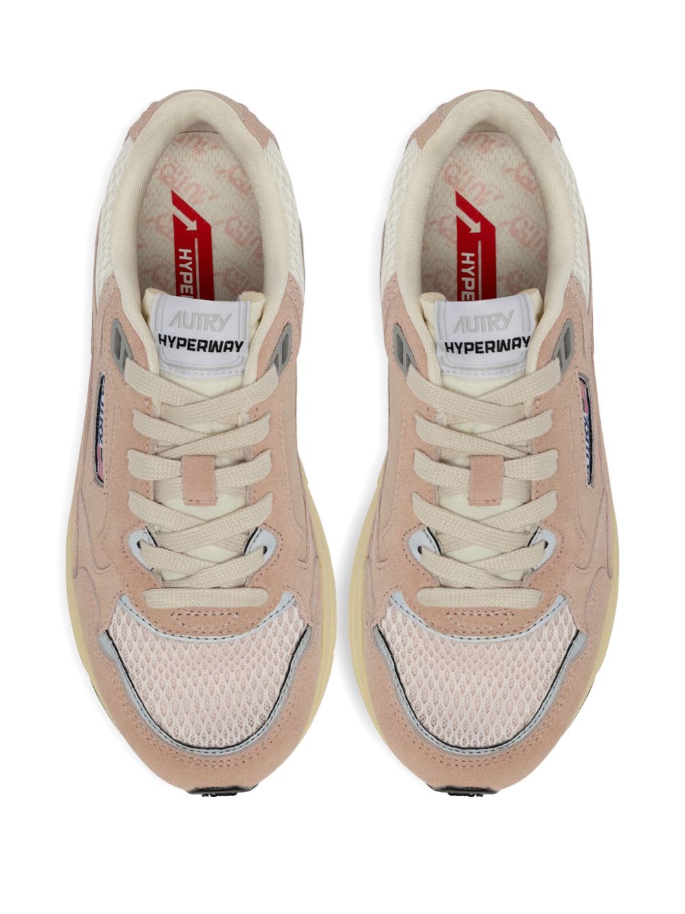 Beige Suede Mesh Sneakers for Breathable Comfort