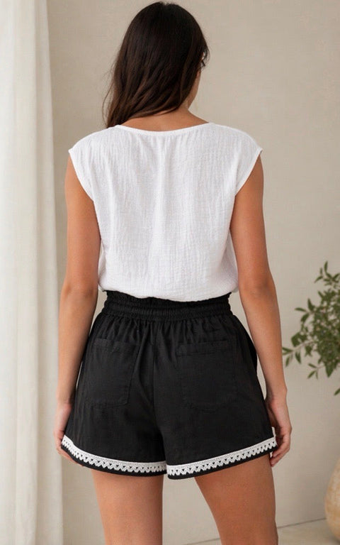 Black Breathable Cotton Shorts