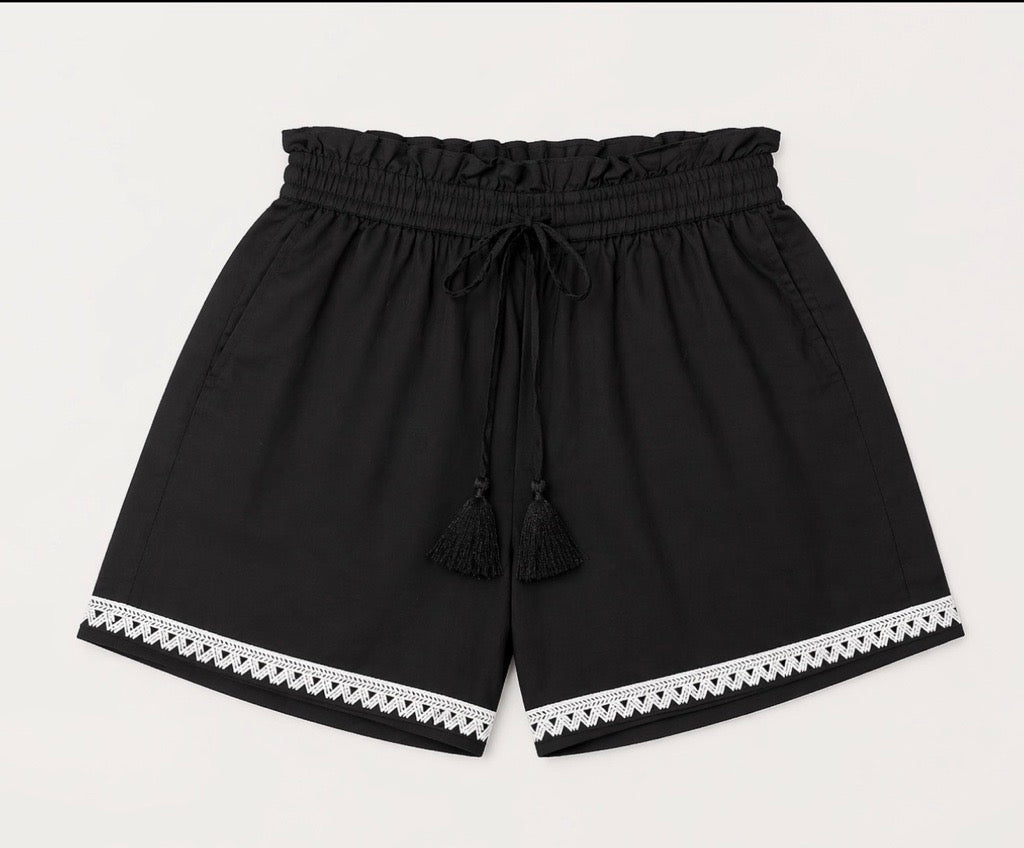 Black Breathable Cotton Shorts