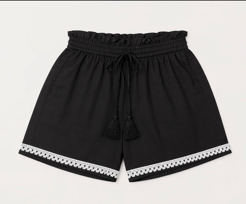 Black Breathable Cotton Shorts
