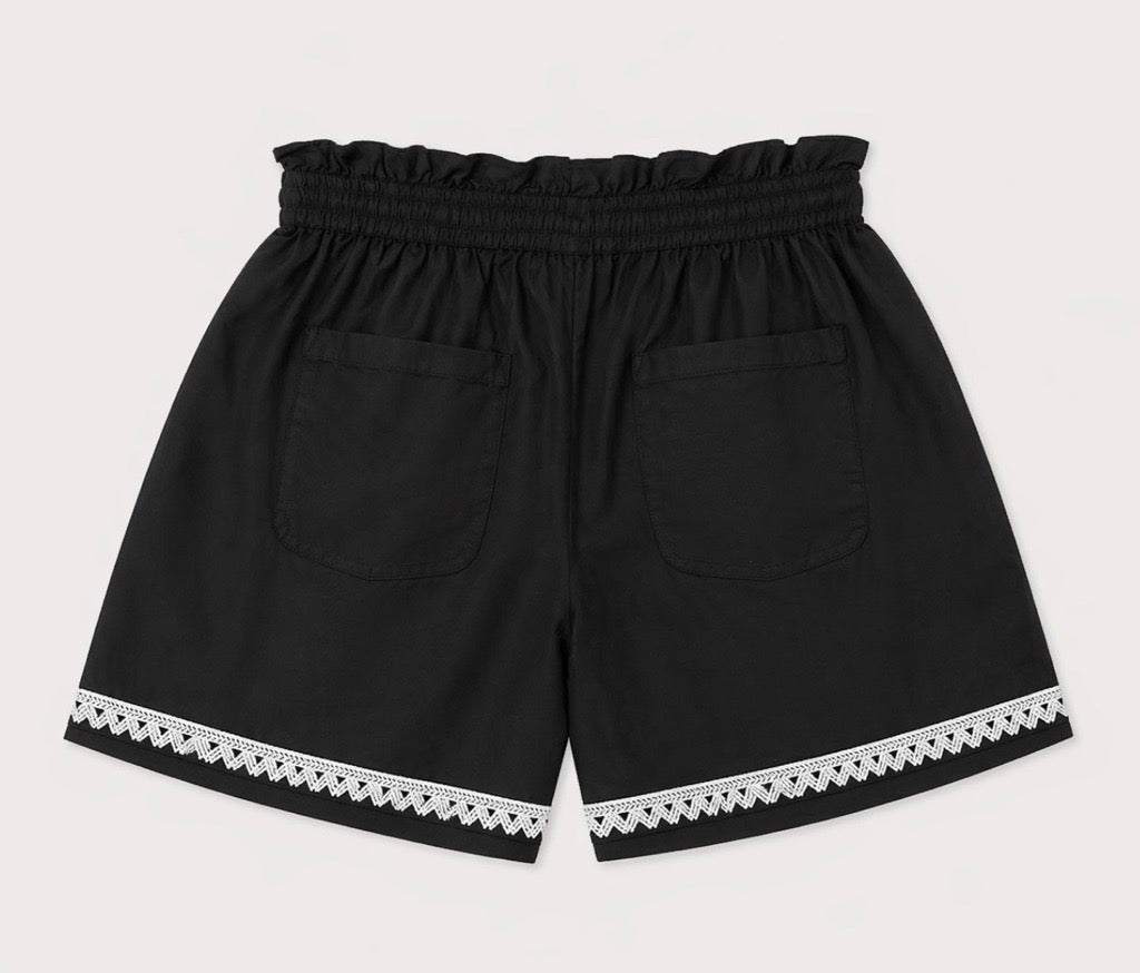 Black Breathable Cotton Shorts