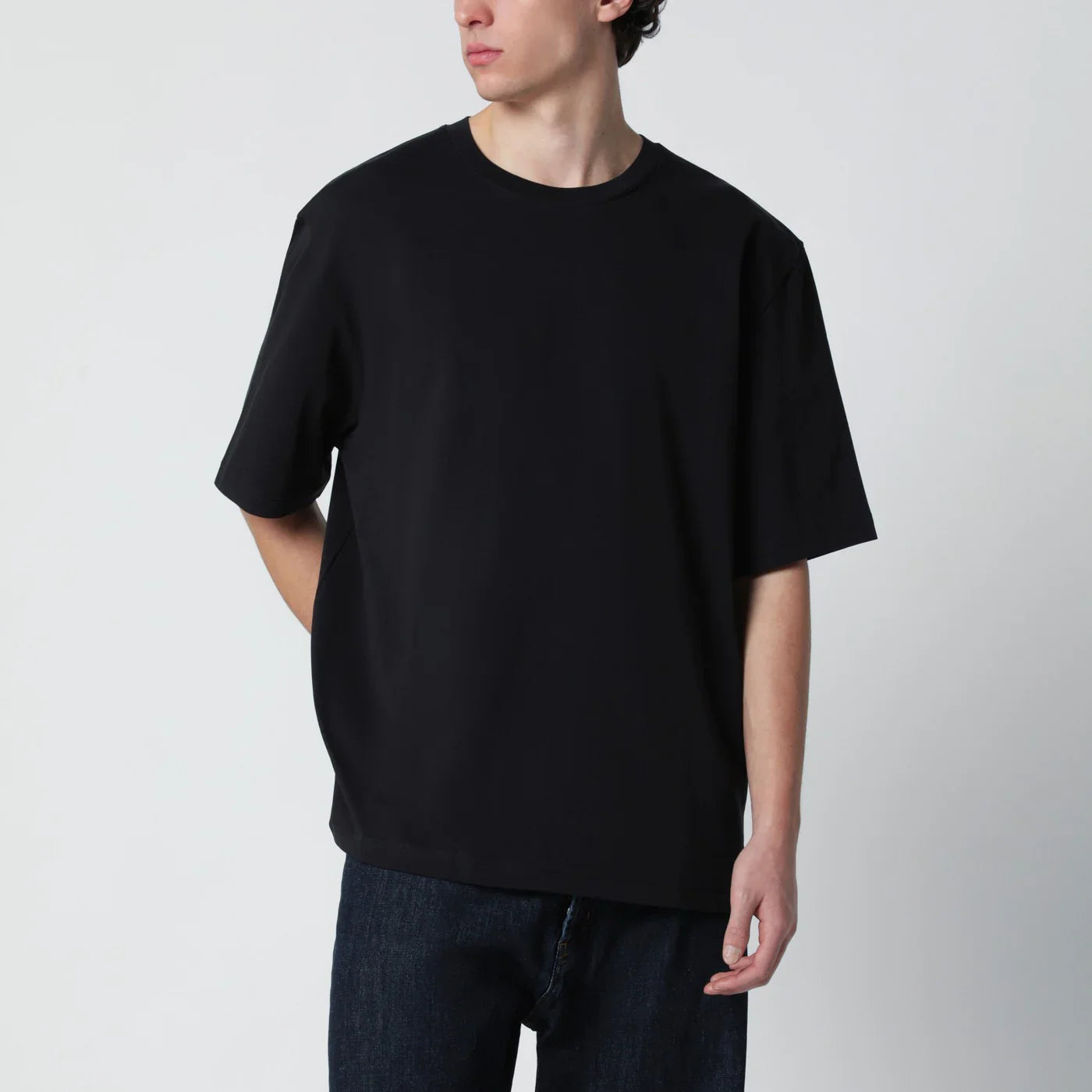 Black Cotton Jersey T-Shirt for Everyday Comfort