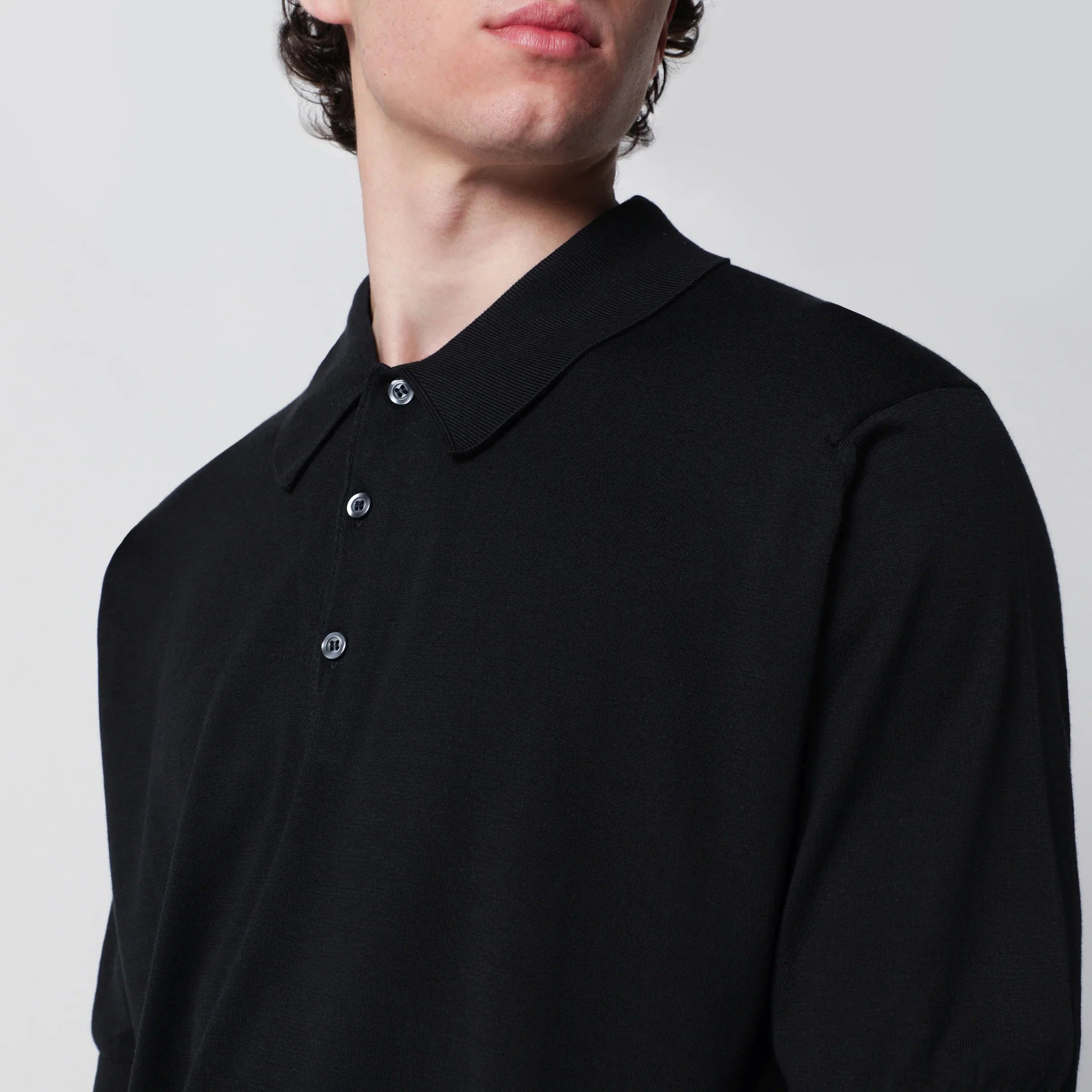 Black Cotton Polo Shirt Breathable Comfort