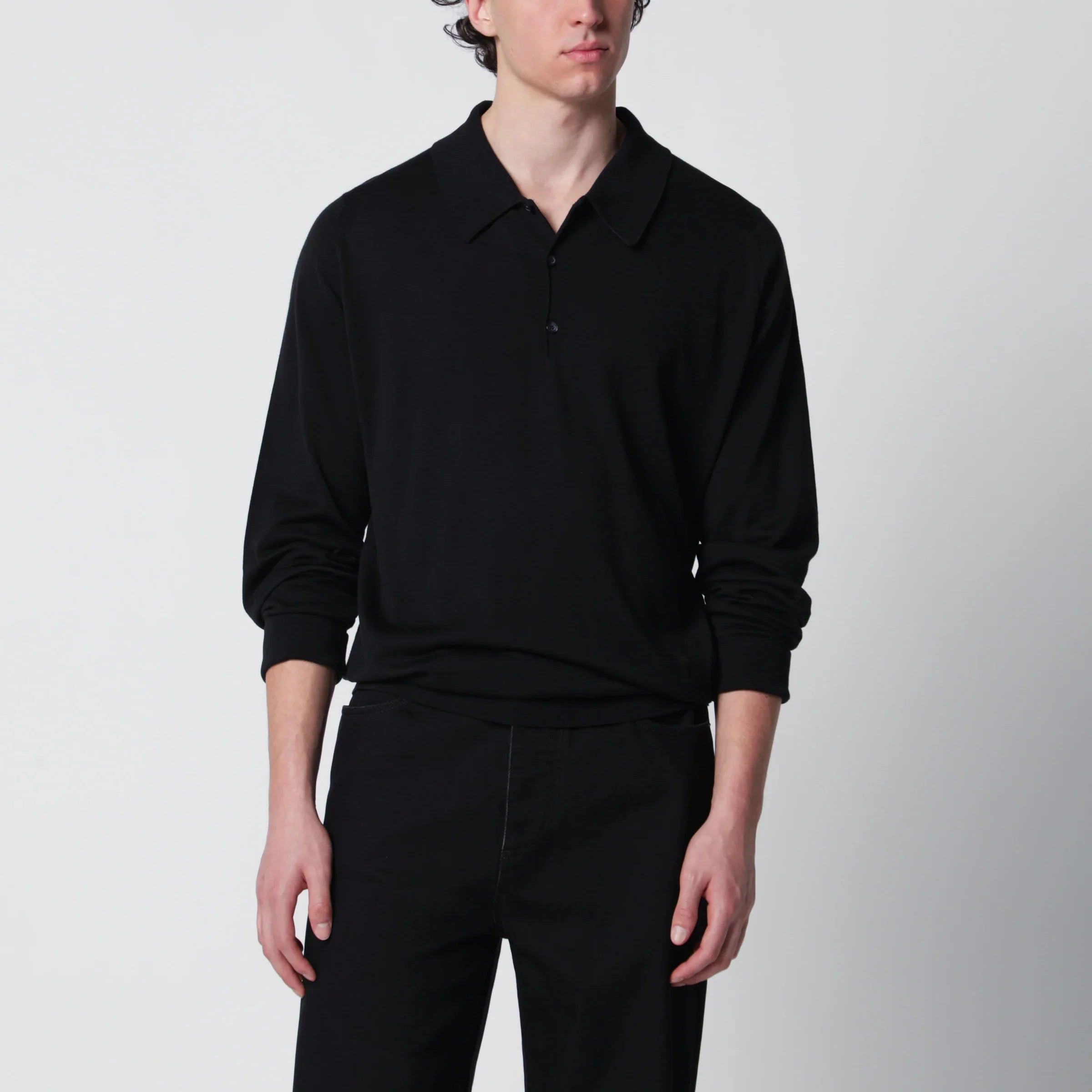 Black Cotton Polo Shirt for Everyday Comfort
