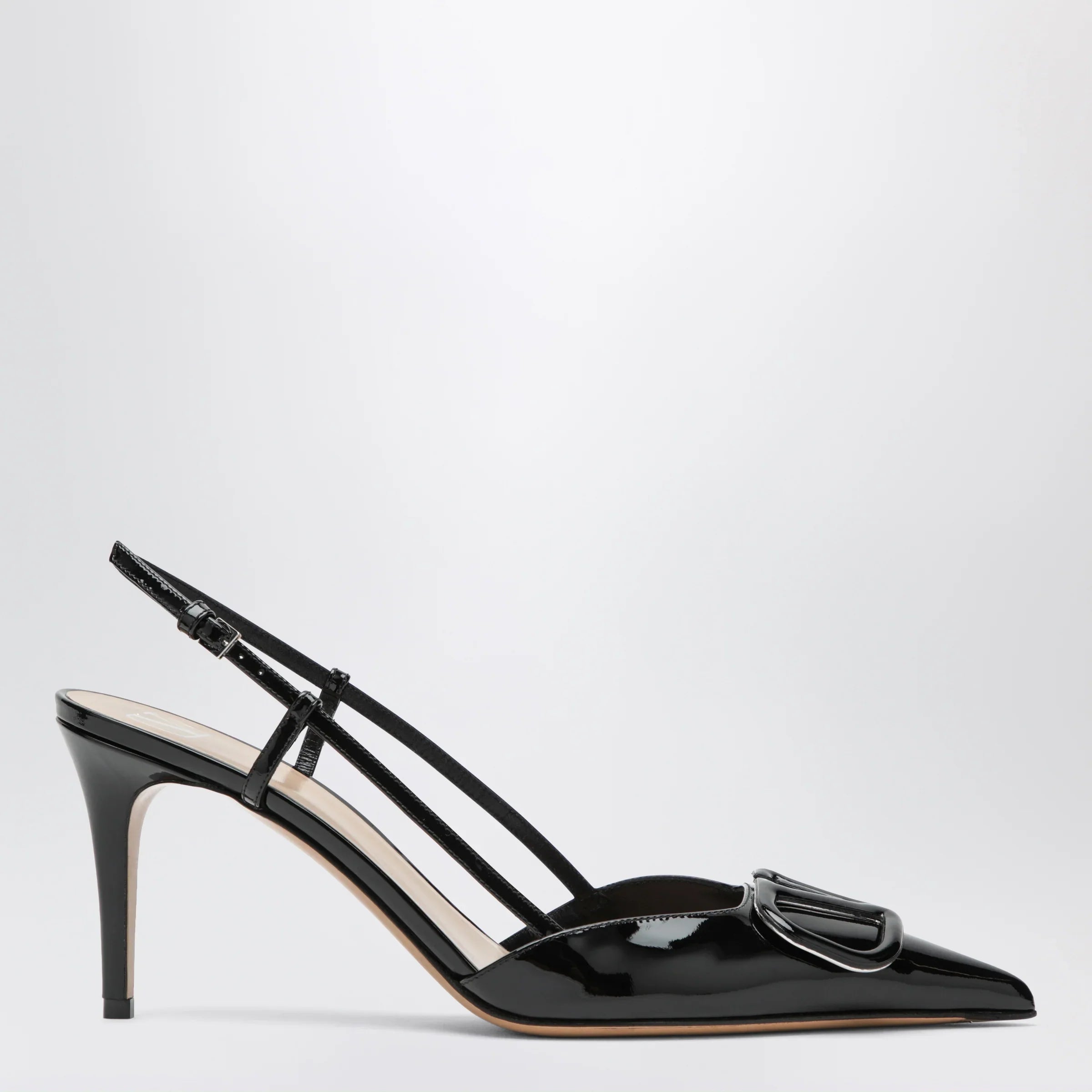 Black Patent Leather Slingback Pumps