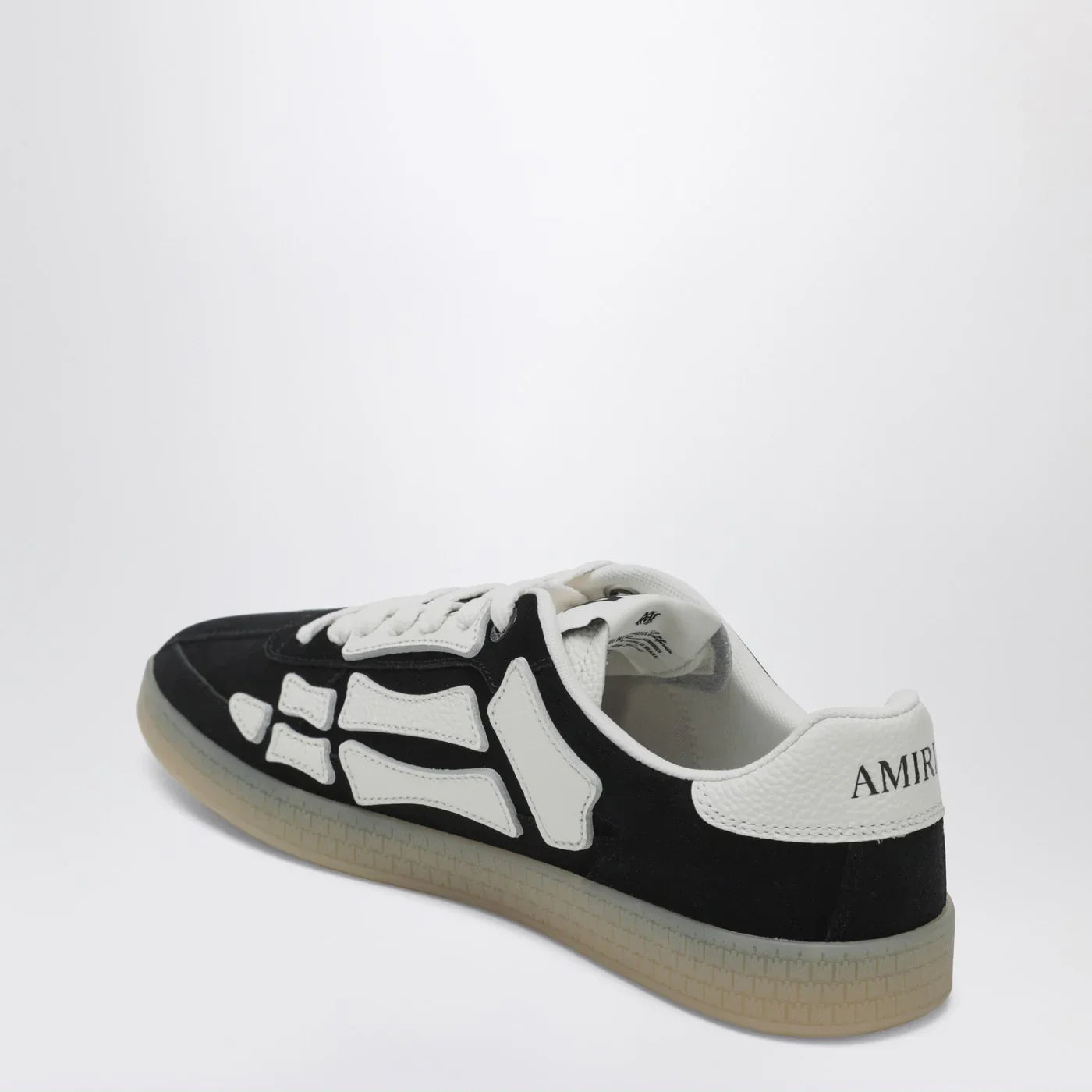 Black Suede Sneakers with Bone Details for Comfort