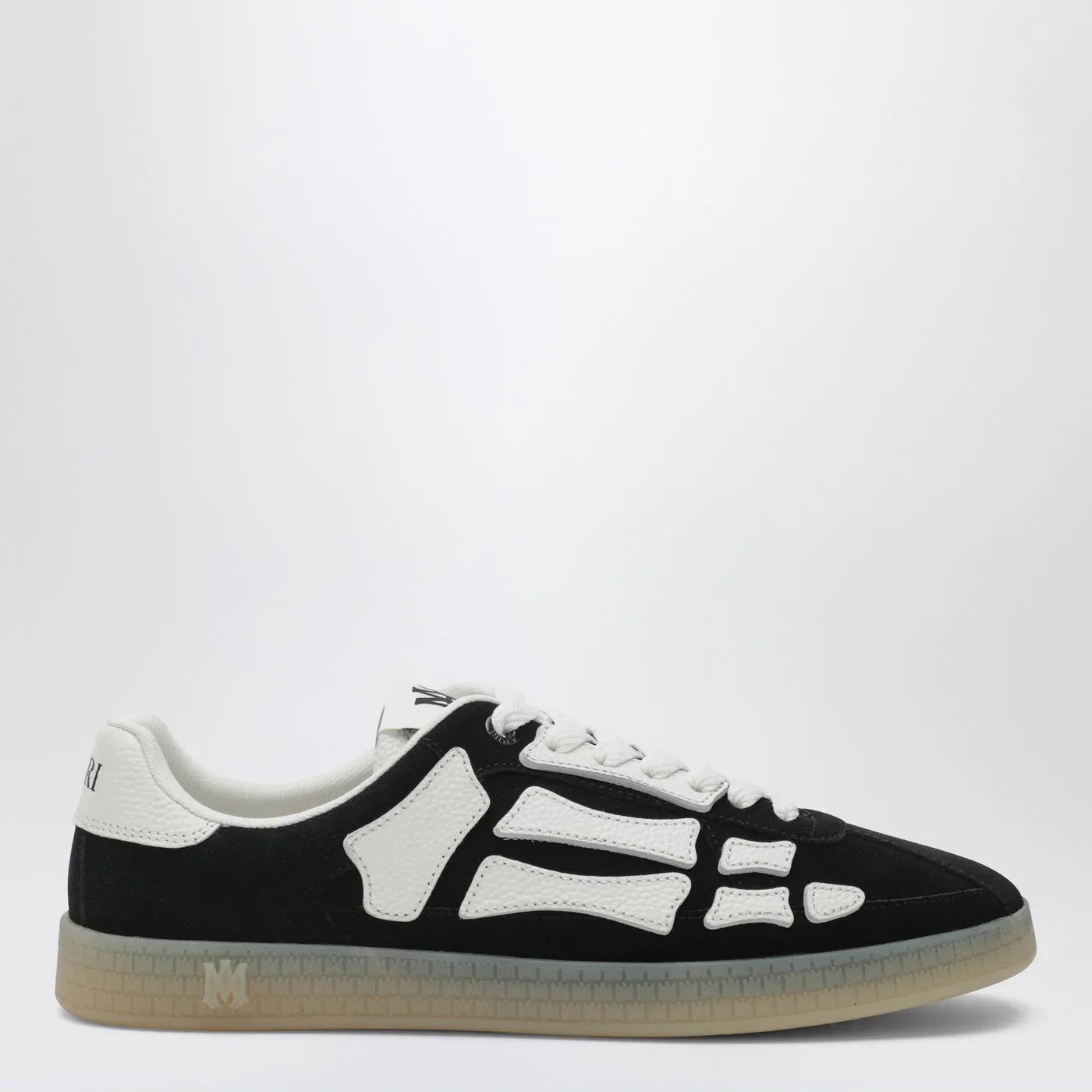 Black Suede Sneakers with Bone Details for Comfort