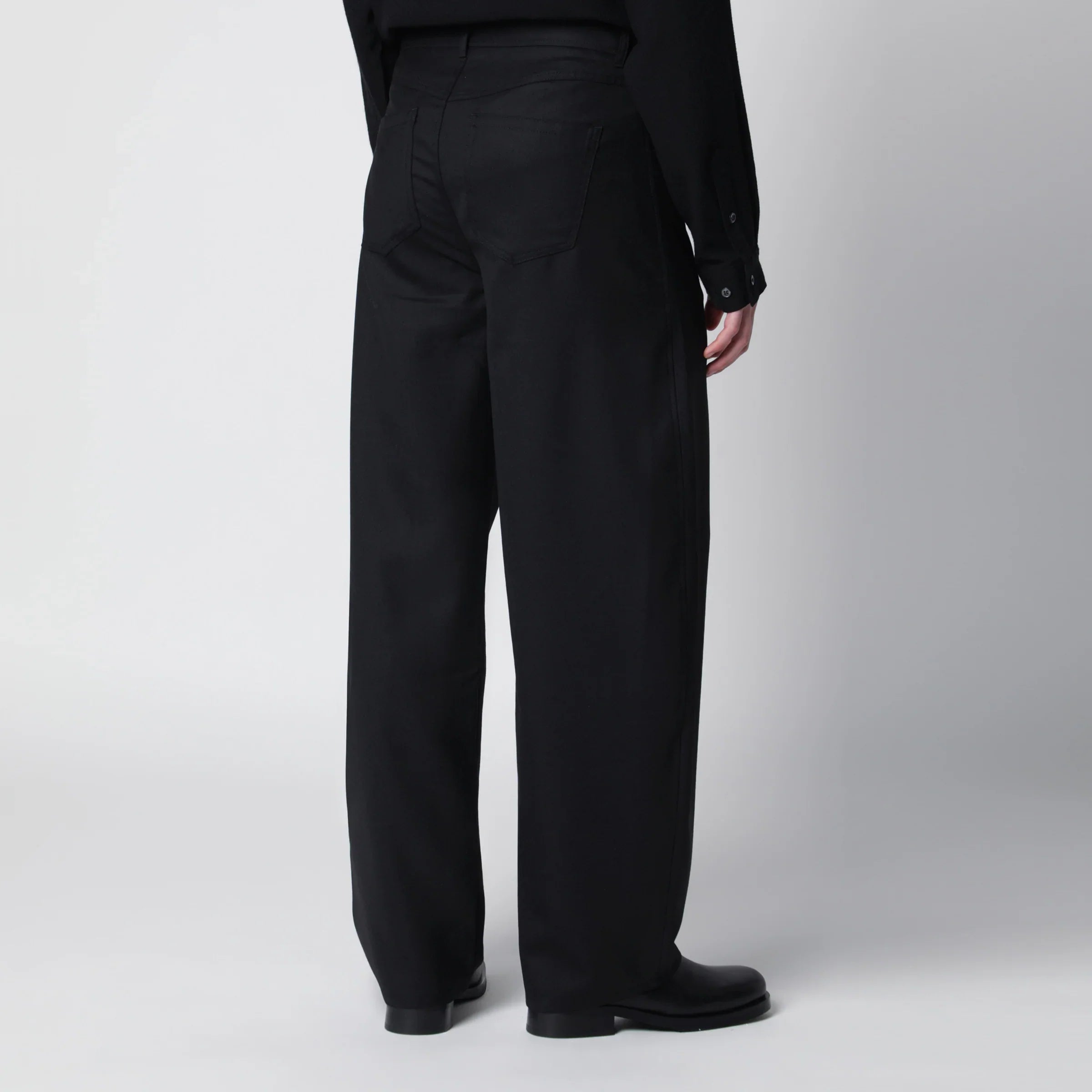 Black Wool-Blend Comfort Trousers