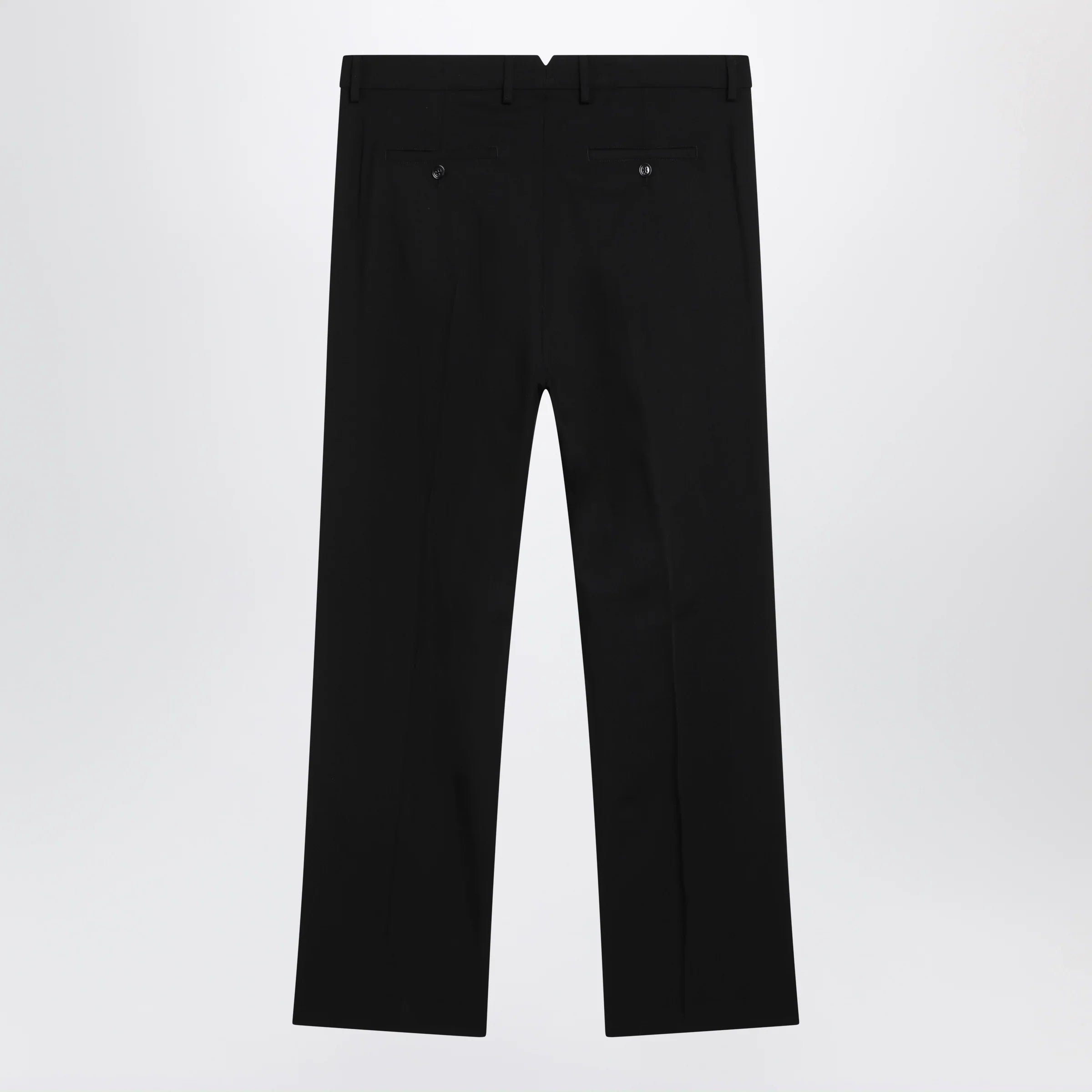 Black Wool Gabardine Trousers Comfortable Everyday Wear