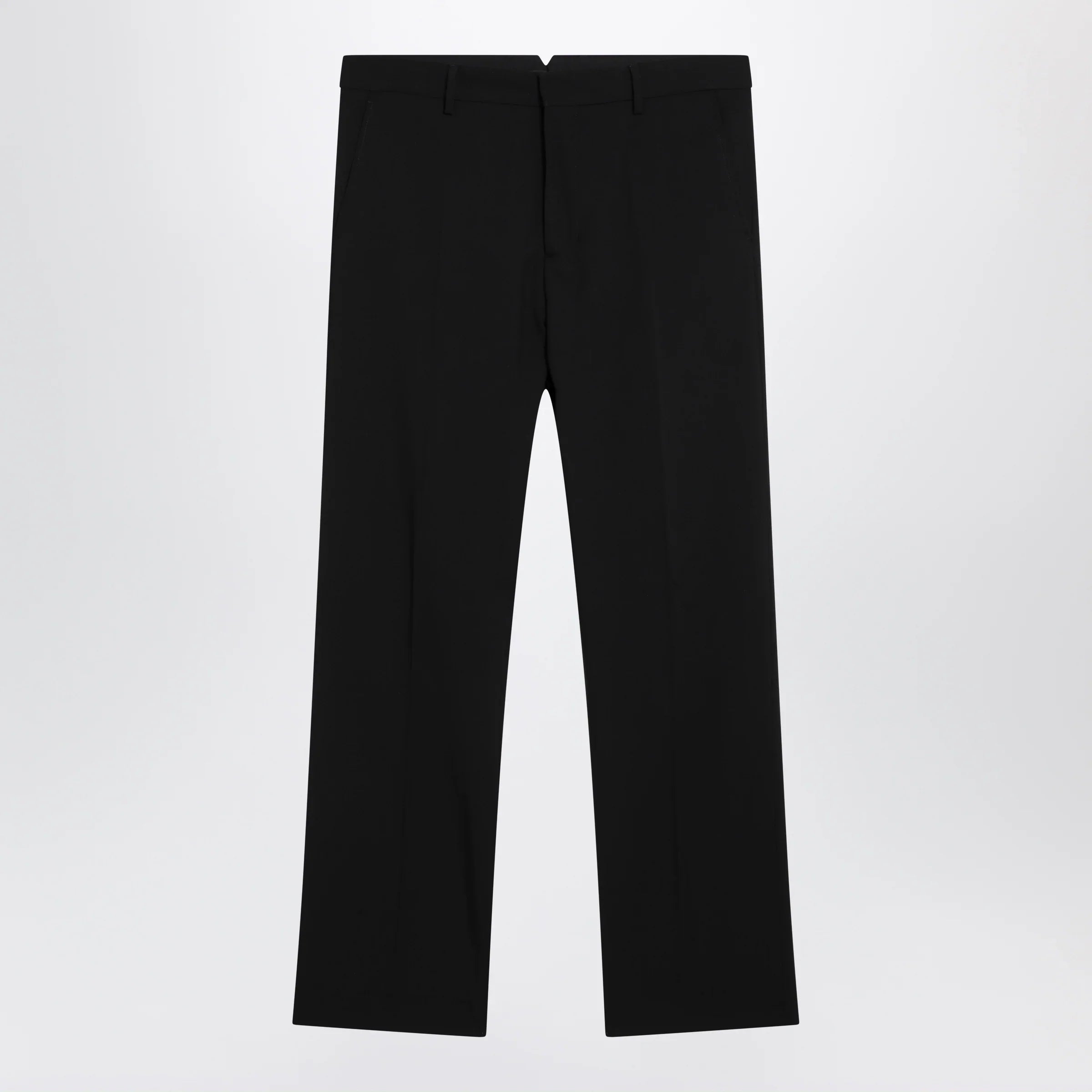 Black Wool Gabardine Trousers Comfortable Everyday Wear