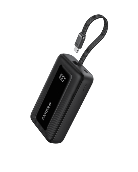 Anker Zolo Power Bank (10K, 30W) with a 5.4-inch (13.7 cm) built-in USB-C cable.