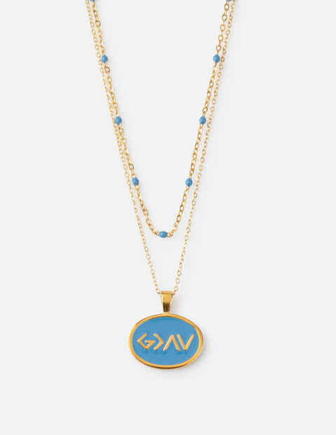 Blue Highs and Lows Necklace Set