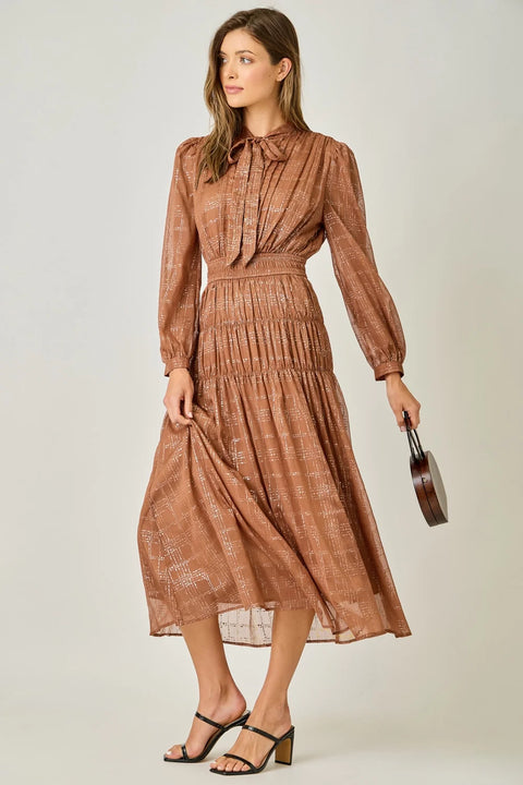 Bow Tie Chiffon Women’s Dress Elegant Lightweight Design