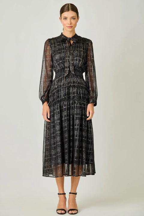Bow Tie Chiffon Women’s Dress Elegant Lightweight Design