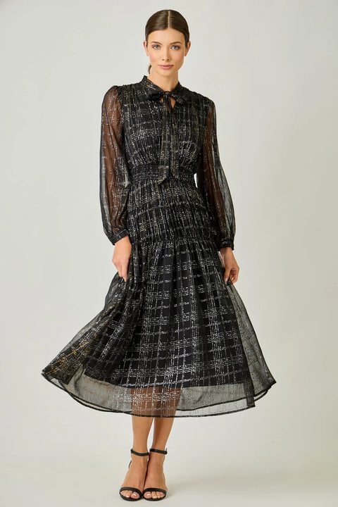 Bow Tie Chiffon Women’s Dress Elegant Lightweight Design