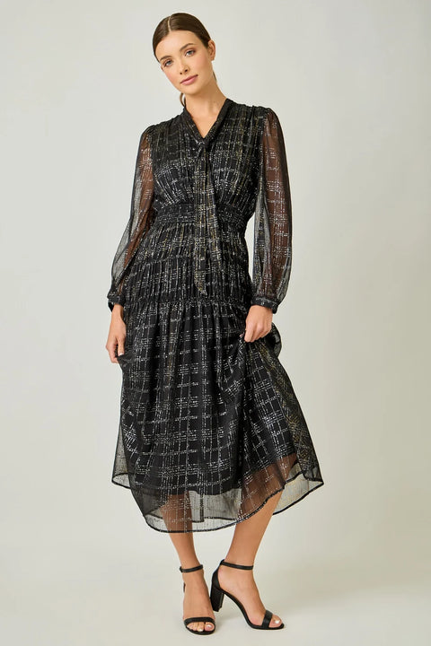 Bow Tie Chiffon Women’s Dress Elegant Lightweight Design