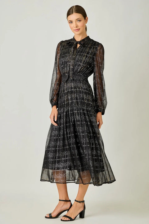 Bow Tie Chiffon Women’s Dress Elegant Lightweight Design