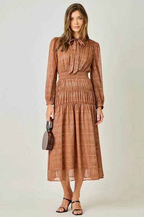 Bow Tie Chiffon Women’s Dress Elegant Lightweight Design
