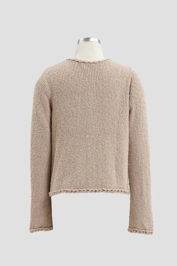 Braided-Trim Cardigan with Pockets