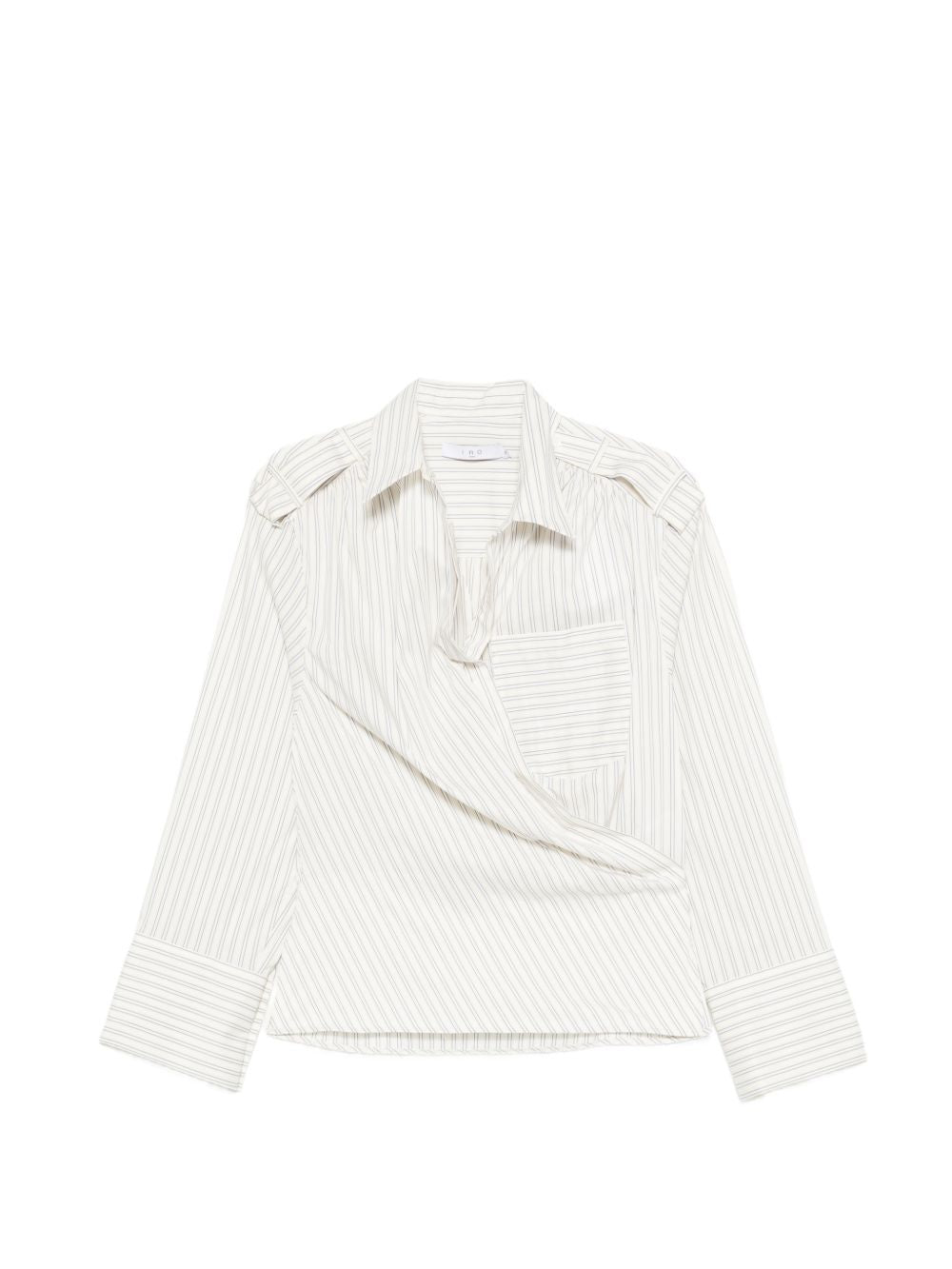 Breathable Cotton Striped Shirt with Epaulettes