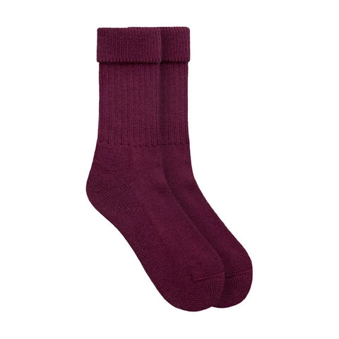 British Wool Hiking Socks Burgundy