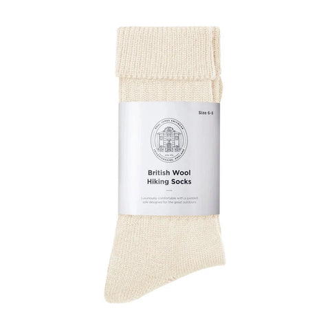 British Wool Hiking Socks Cream