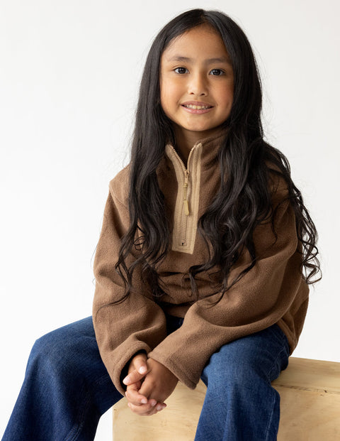 Brown Fleece Kids Pullover