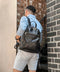 Brown Leather Backpack - I, Claudius Black