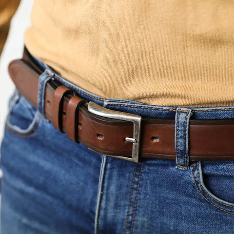 Brown Leather Belt - North and South