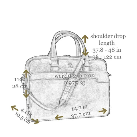 Brown Leather Briefcase Laptop Bag - Orlando