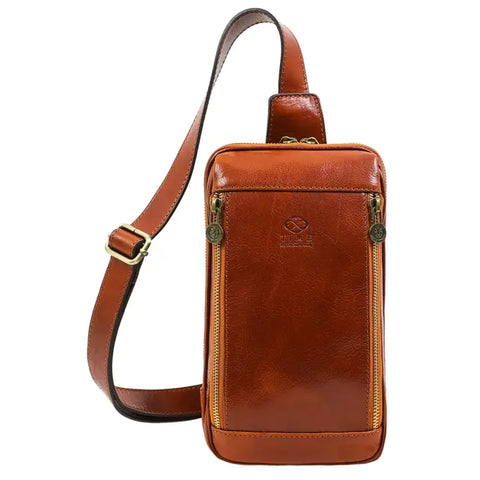 Brown Leather Sling Bag - Kim