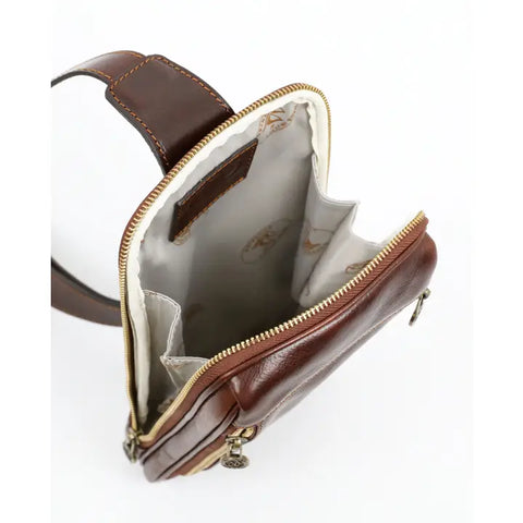 Brown Leather Sling Bag - Kim