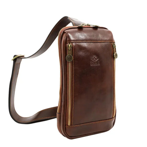 Brown Leather Sling Bag - Kim