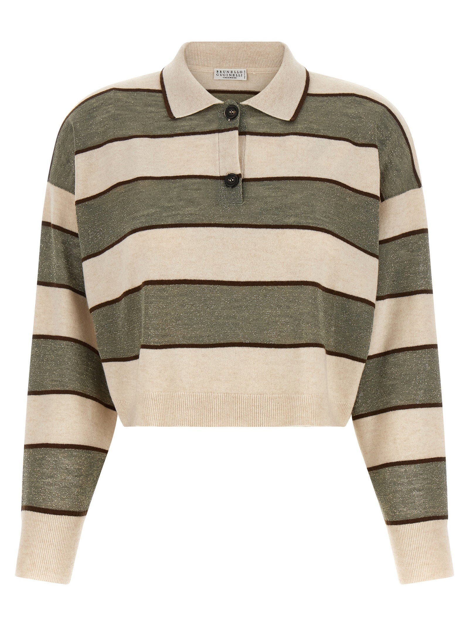 Brunello Cucinelli Sparkling Stripes Polo Shirt