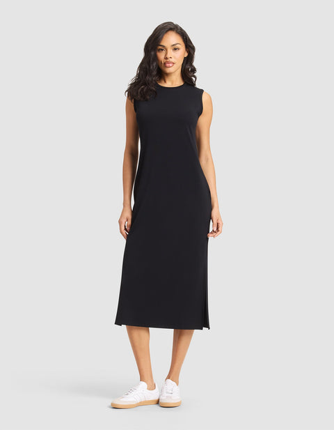 Women's Brushed Bamboo Sleeveless Midi Dress